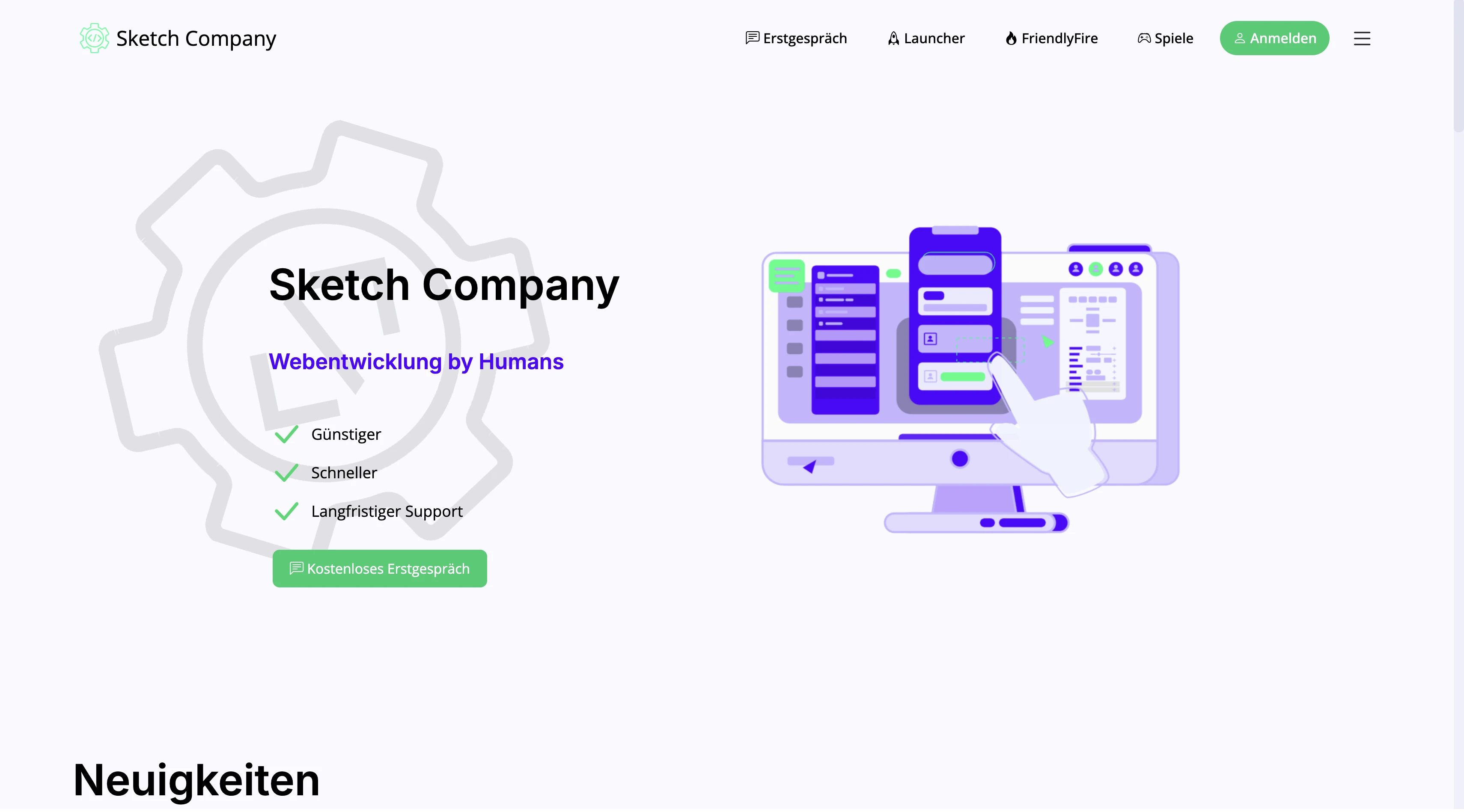 Sketch Company - Website Beispiel - Dienstleistungen Sketch Company