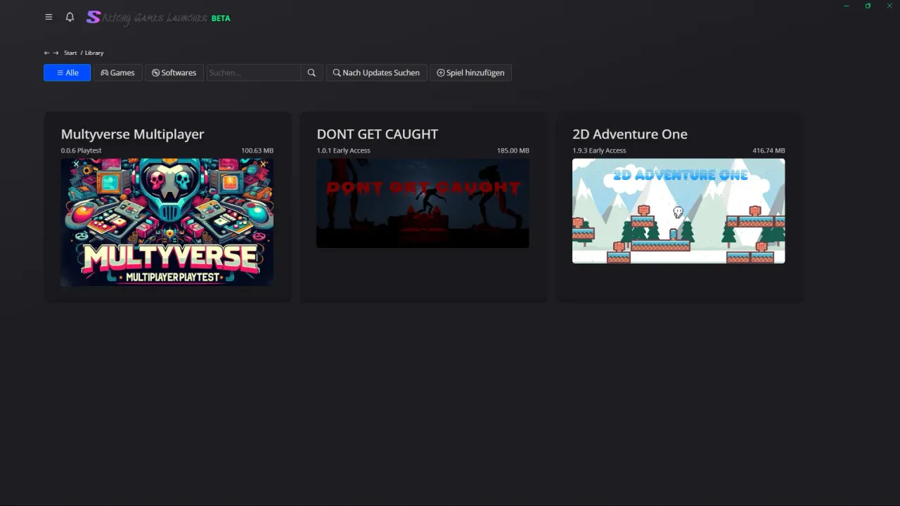 Sketchy Games Launcher - Library Screen